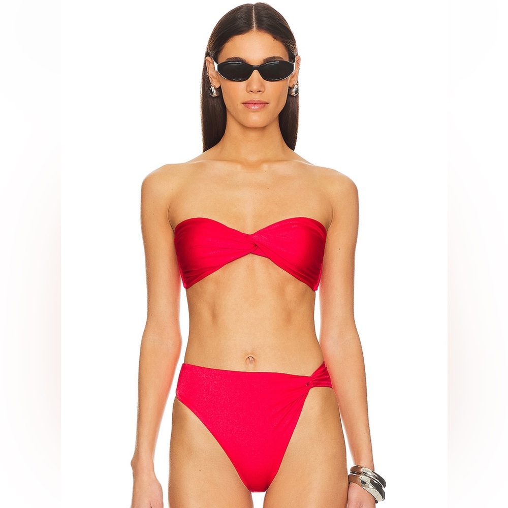 Baobab Vera bikini in cherry red small top medium bottom